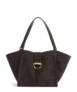 Suede Temi Shopper aufgerautes Leder dunkelbraun