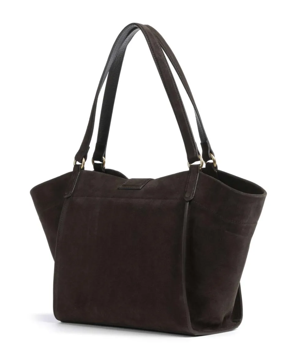 Suede Temi Shopper aufgerautes Leder dunkelbraun
