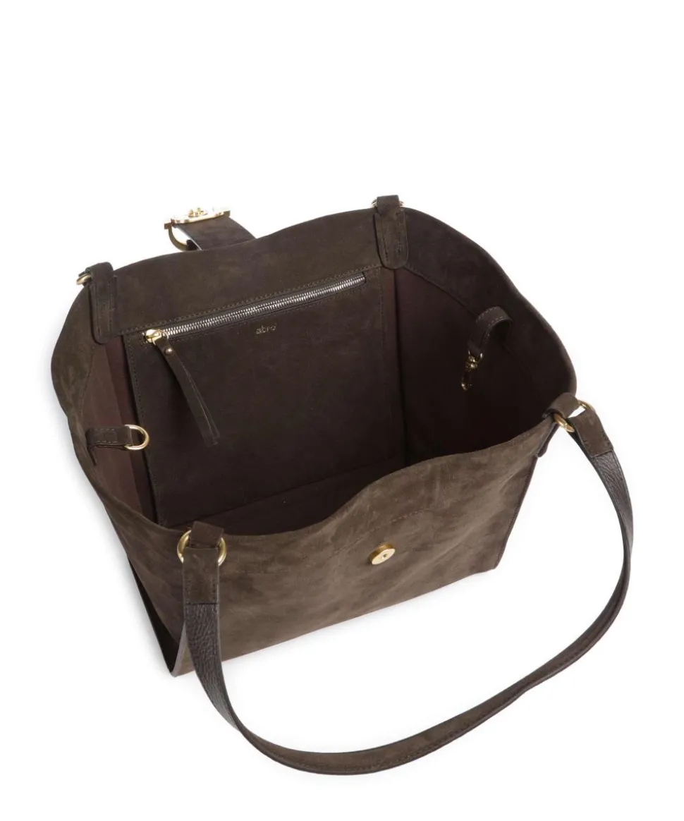 Suede Temi Shopper aufgerautes Leder dunkelbraun