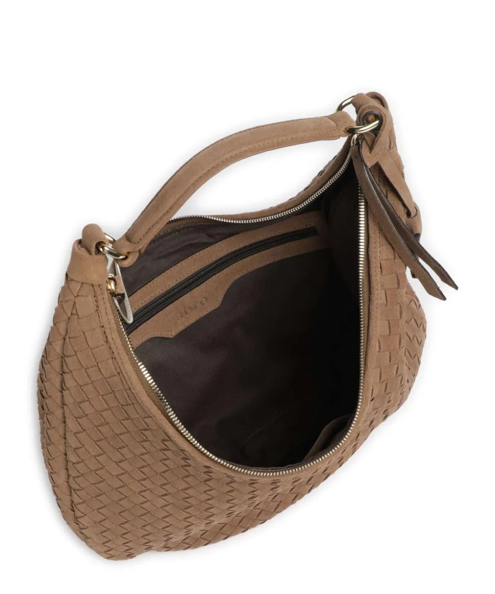 Suede Weaving Nana Small Beuteltasche aufgerautes Leder camel