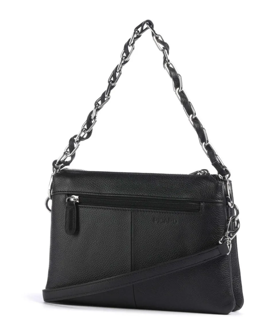 Sugar Pop Schultertasche genarbtes Rindsleder schwarz