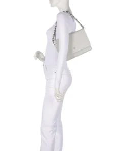 Sugar Pop Schultertasche genarbtes Rindsleder hellgrau