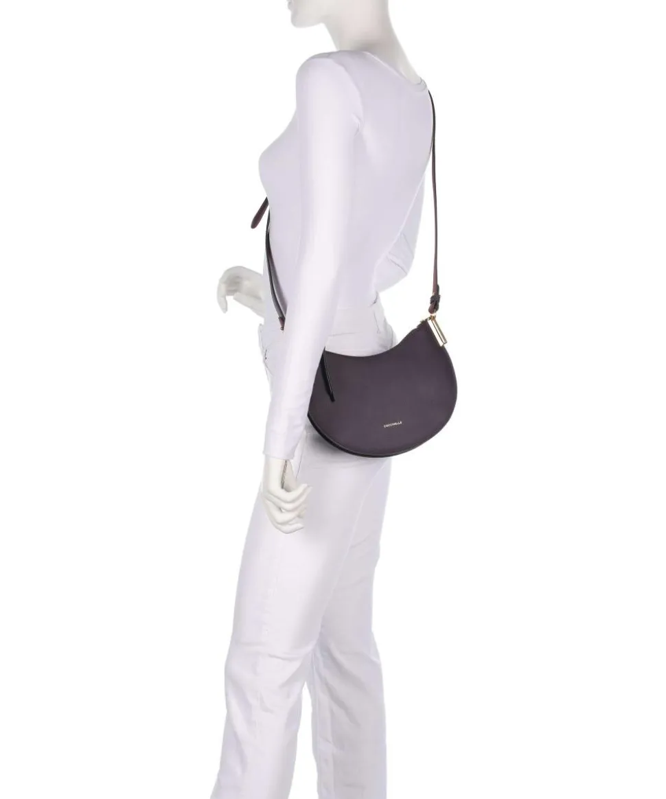 Sunup Schultertasche genarbtes Rindsleder pflaume