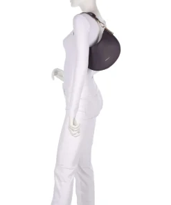 Sunup Schultertasche genarbtes Rindsleder pflaume