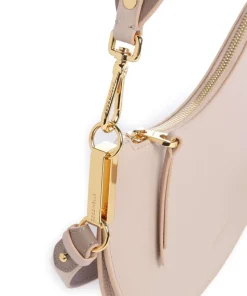 Sunup Schultertasche genarbtes Rindsleder beige