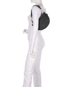 Sunup Schultertasche genarbtes Rindsleder schwarz