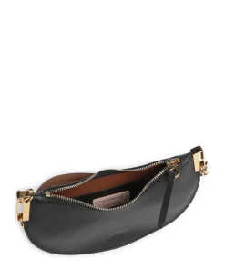 Sunup Schultertasche genarbtes Rindsleder schwarz