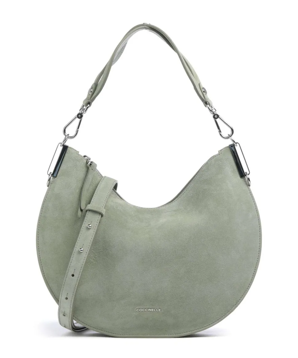 Sunup Suede Beuteltasche aufgerautes Leder graugrün