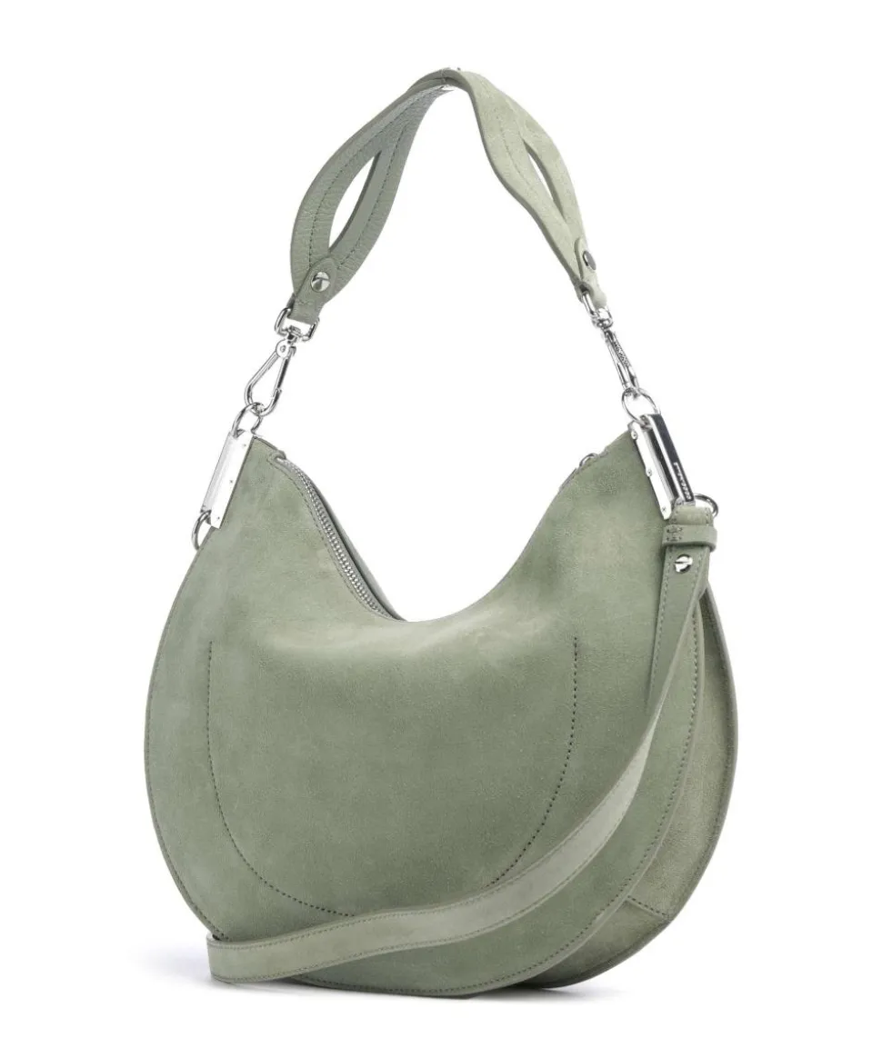 Sunup Suede Beuteltasche aufgerautes Leder graugrün