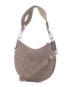 Sunup Suede Schultertasche aufgerautes Rindsleder taupe