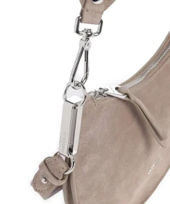 Sunup Suede Schultertasche aufgerautes Rindsleder taupe