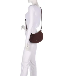 Sunup Suede Schultertasche aufgerautes Rindsleder dunkelbraun