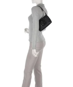 Susie Schultertasche Lederimitat schwarz