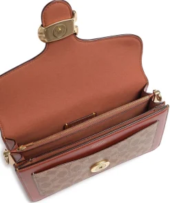 Tabby 26 Schultertasche Canvas, Kalbsleder braun/beige