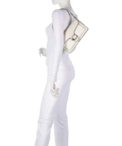Tabby 26 Schultertasche Canvas, Kalbsleder creme