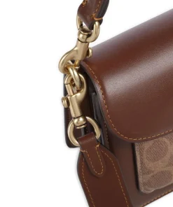 Tabby 26 Schultertasche Canvas, Kalbsleder dunkelbraun