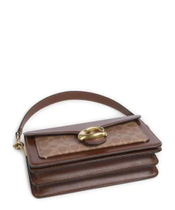 Tabby 26 Schultertasche Canvas, Kalbsleder dunkelbraun