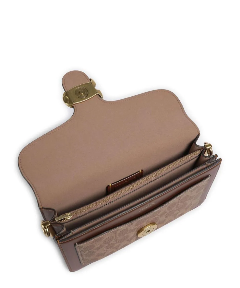 Tabby 26 Schultertasche Canvas, Kalbsleder dunkelbraun