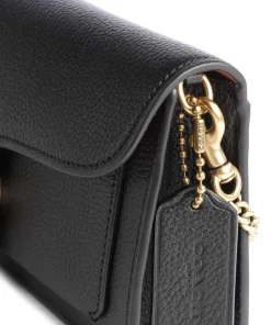 Tabby Chain Umhängetasche genarbtes Leder schwarz