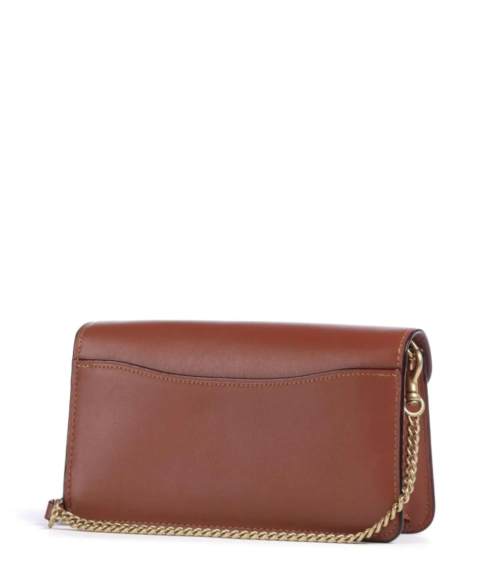 Tabby Chain Umhängetasche fein genarbtes Rindsleder, Canvas braun