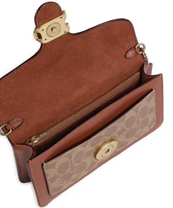 Tabby Chain Umhängetasche fein genarbtes Rindsleder, Canvas braun