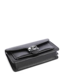 Tabby Chain Umhängetasche genarbtes Leder schwarz