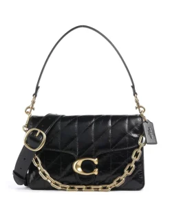 Tabby Quilted Glazed Schultertasche fein genarbtes Leder schwarz