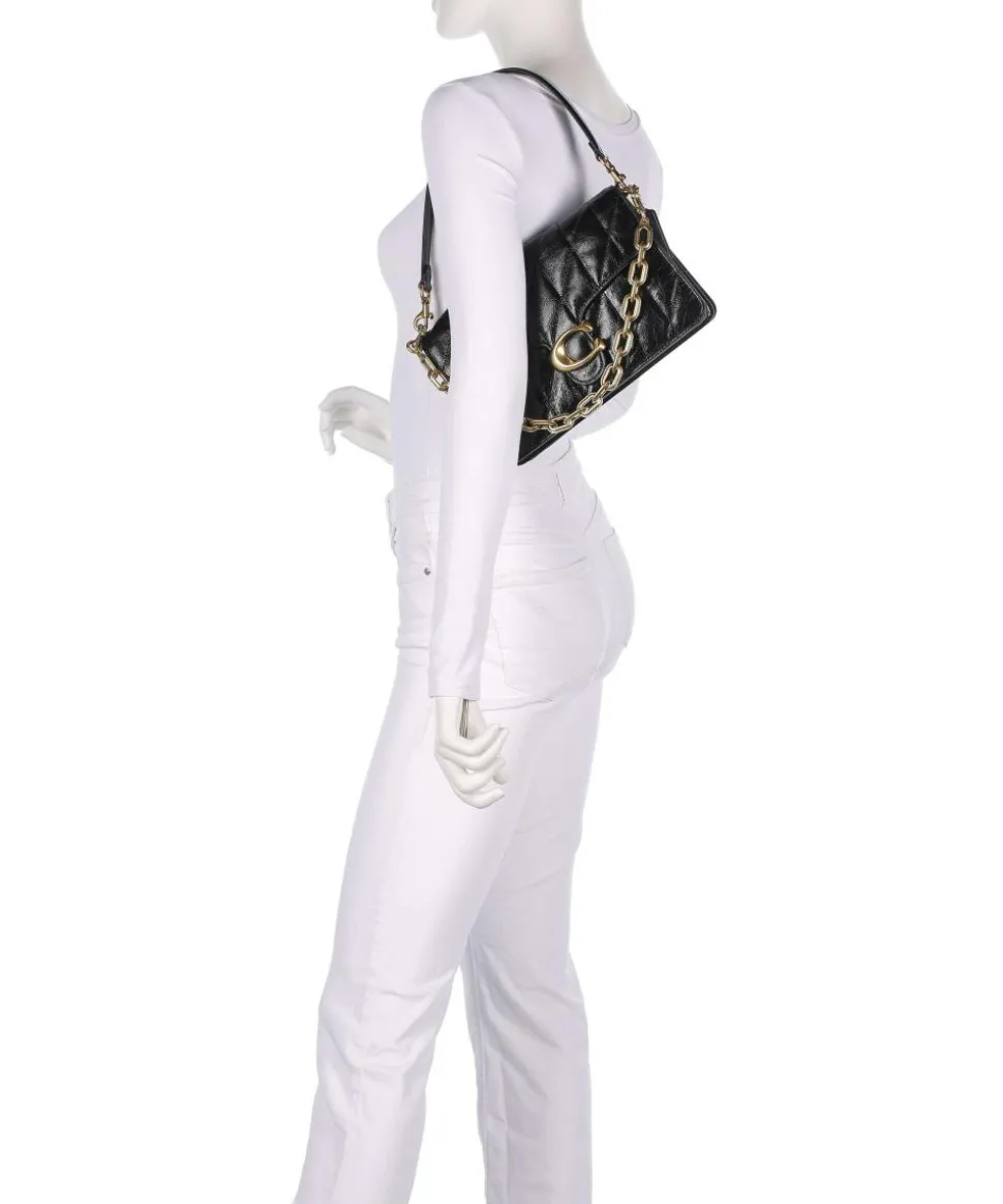 Tabby Quilted Glazed Schultertasche fein genarbtes Leder schwarz