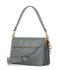 Tabby Soft Chain Schultertasche fein genarbtes Leder graugrün