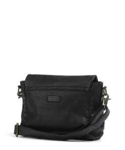 Tailors Stitch Kuriertasche genarbtes Rindsleder schwarz