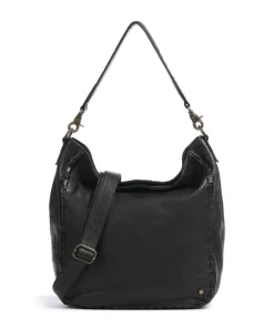 Tailors Stitch Schultertasche genarbtes Leder schwarz