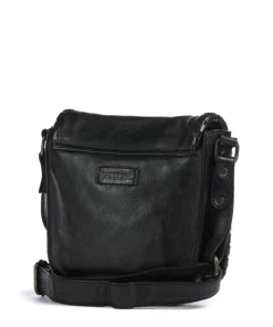 Tailors Stitch Umhängetasche genarbtes Rindsleder schwarz