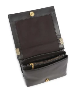 Talea Schultertasche fein genarbtes Rindsleder, Baumwolle dunkelbraun