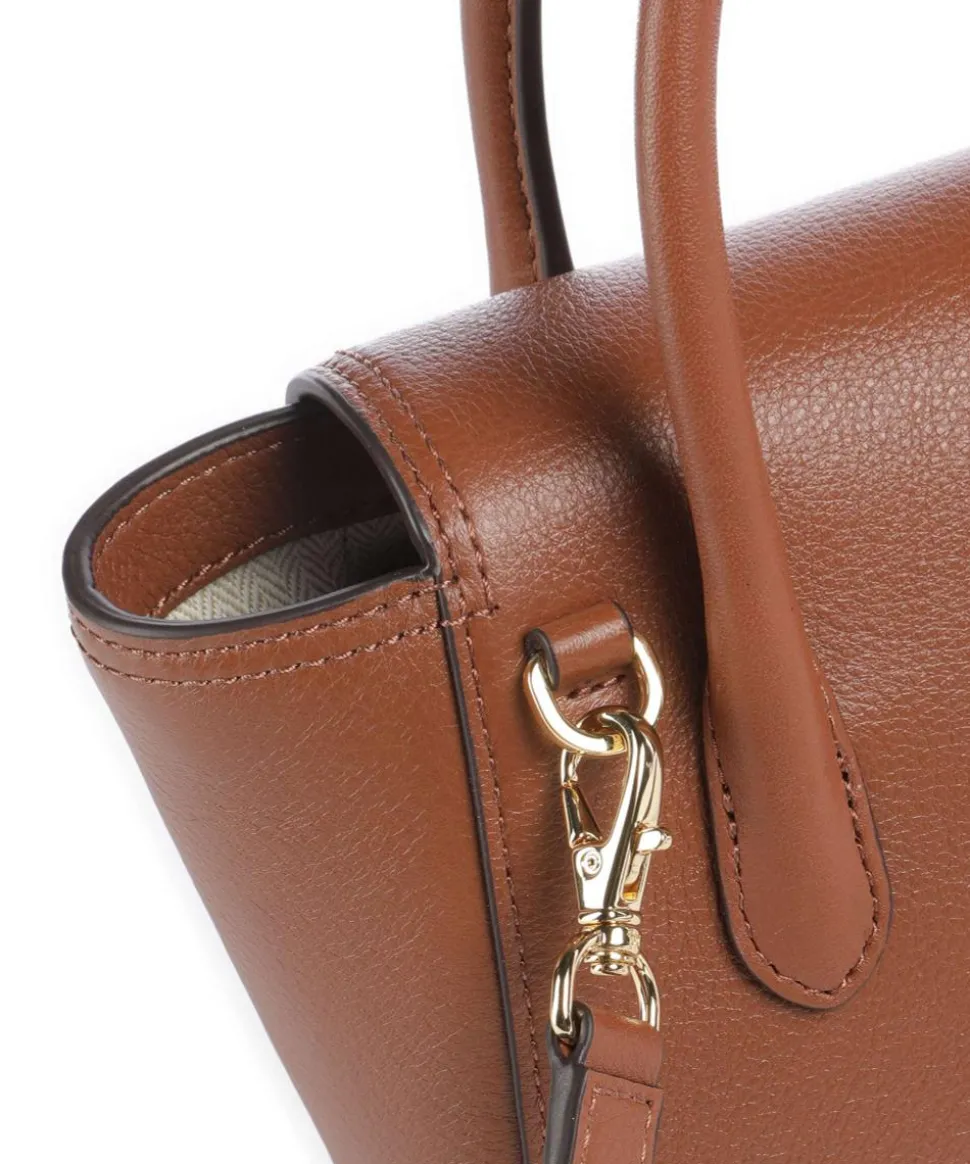 Tanner Small Umhängetasche genarbtes Rindsleder braun