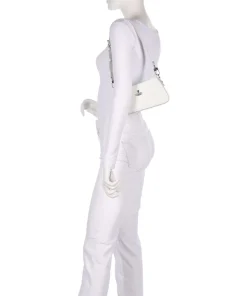 Tasha Embossed Croc Mini Schultertasche geprägtes Kalbsleder weiß