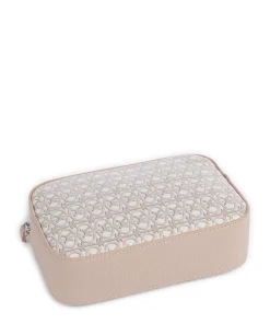 Tebe Monogram Umhängetasche genarbtes Leder, Baumwolle altrosa