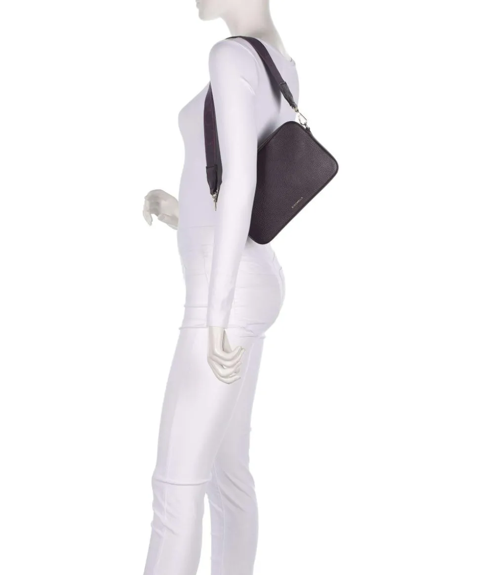 Tebe Schultertasche genarbtes Rindsleder pflaume