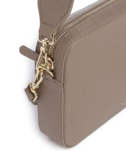 Tebe Schultertasche genarbtes Rindsleder taupe