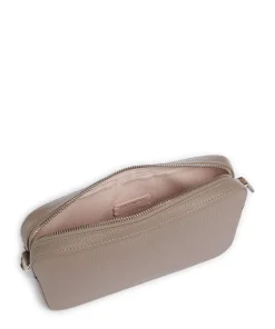 Tebe Schultertasche genarbtes Rindsleder taupe