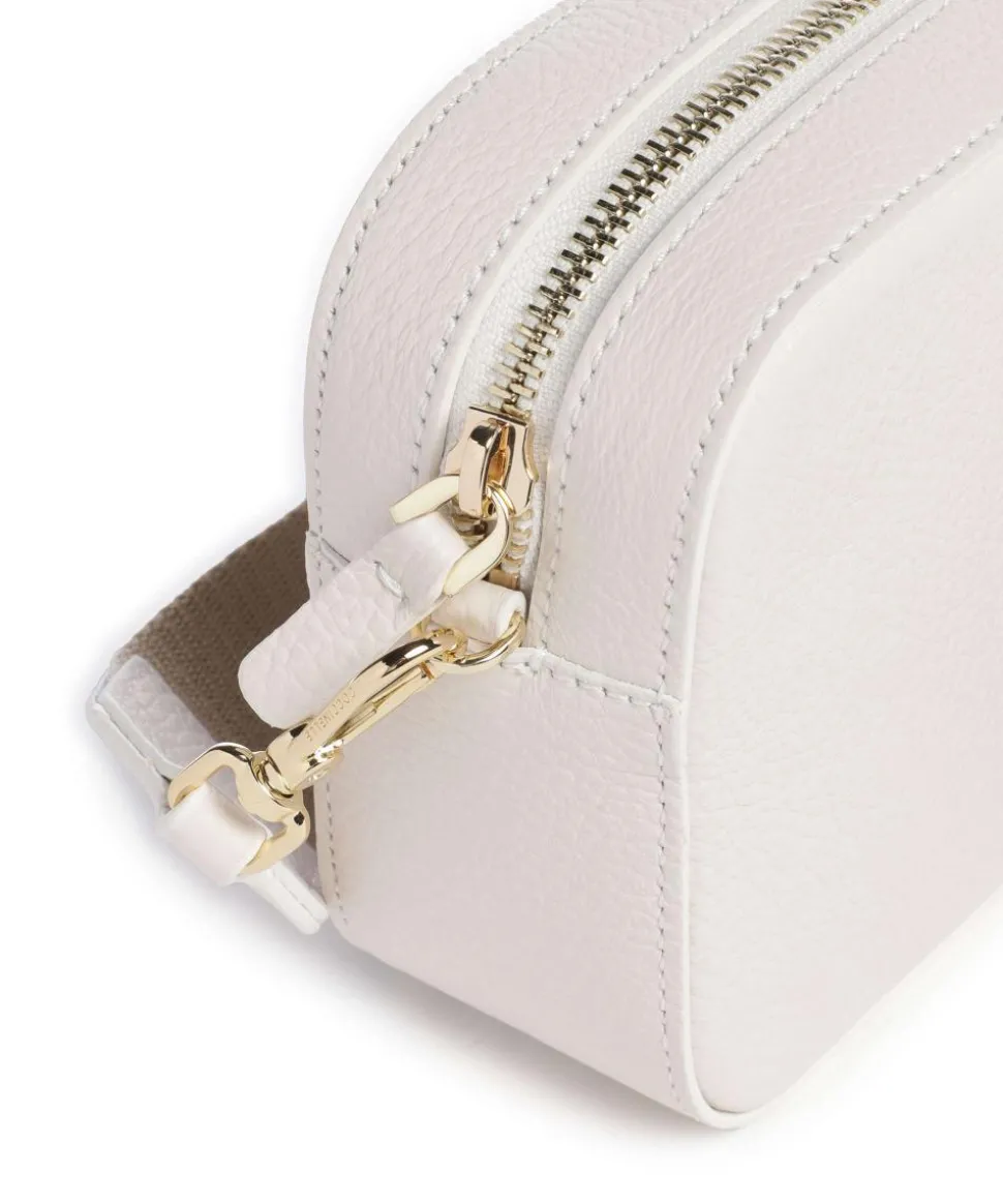 Tebe Umhängetasche genarbtes Leder weiß