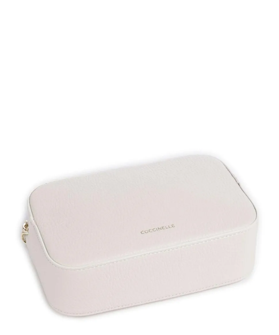 Tebe Umhängetasche genarbtes Leder weiß