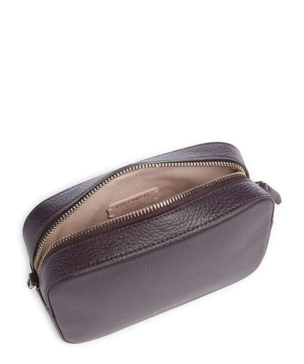 Tebe Umhängetasche genarbtes Leder pflaume