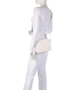 Tebe Umhängetasche genarbtes Leder weiß