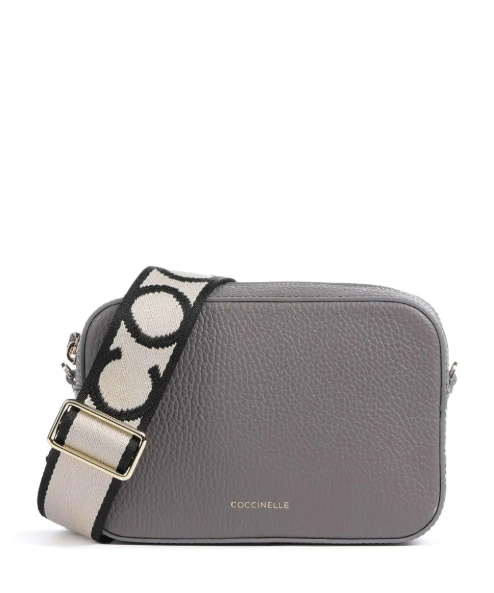 Tebe Umhängetasche genarbtes Leder grau