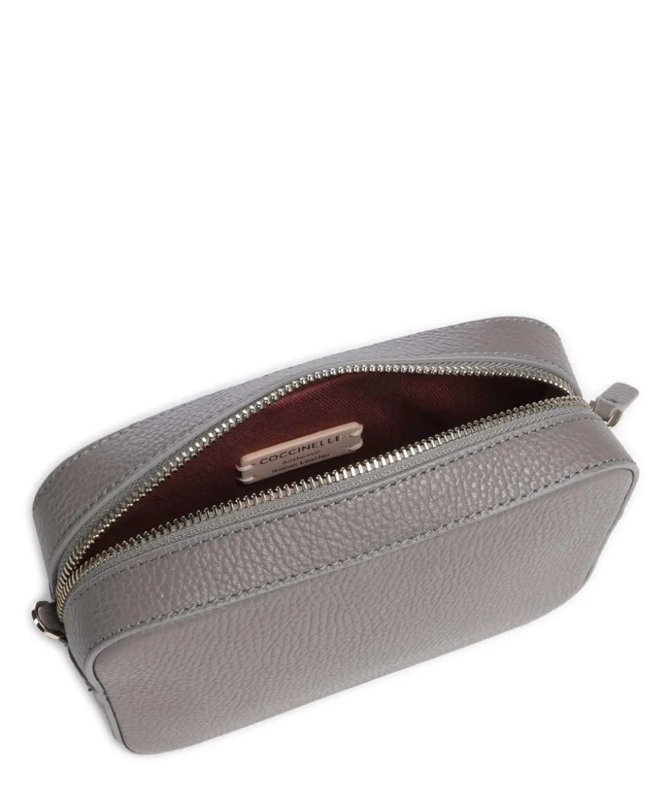 Tebe Umhängetasche genarbtes Leder grau