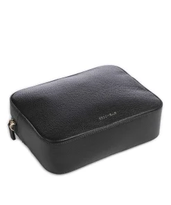 Tebe Umhängetasche genarbtes Leder schwarz