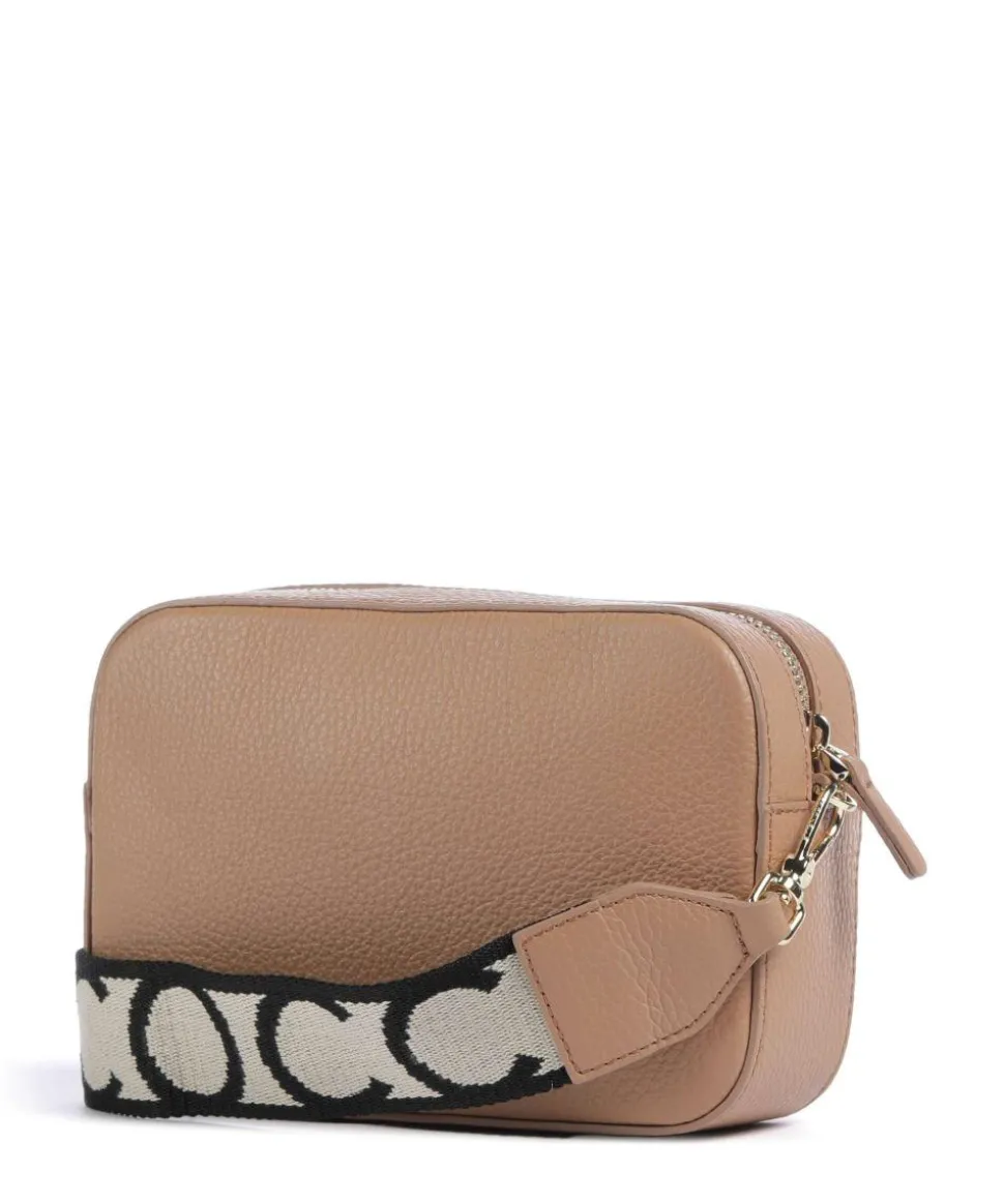 Tebe Umhängetasche genarbtes Leder hellbraun