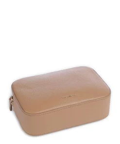 Tebe Umhängetasche genarbtes Leder hellbraun