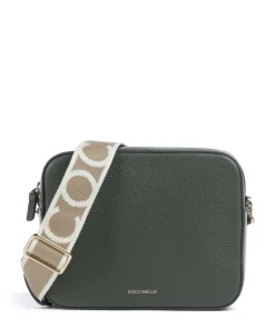 Tebe Umhängetasche genarbtes Leder dunkelgrün