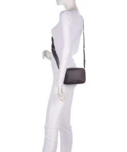 Tebe Umhängetasche genarbtes Leder dunkelbraun